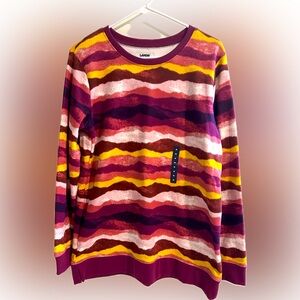 Lands' End Burgundy Crew Neck Sweater